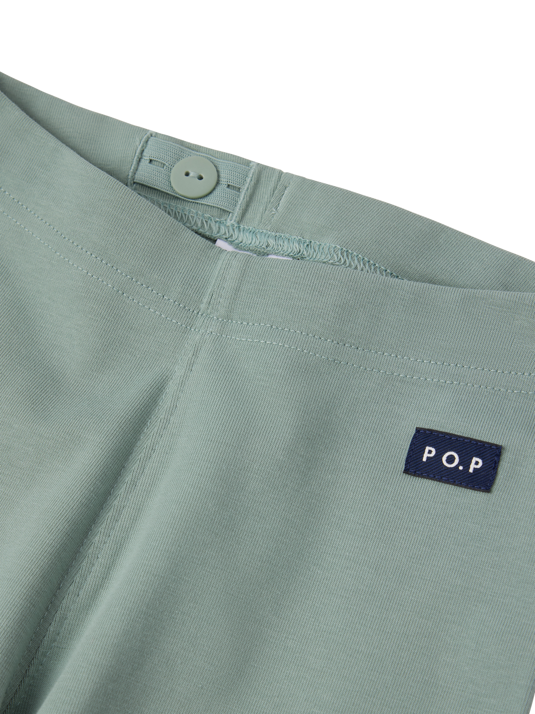 Product image 2 of 4, which shows Polarn O. Pyret Kids' Plain Leggings, Green, 3-4 years