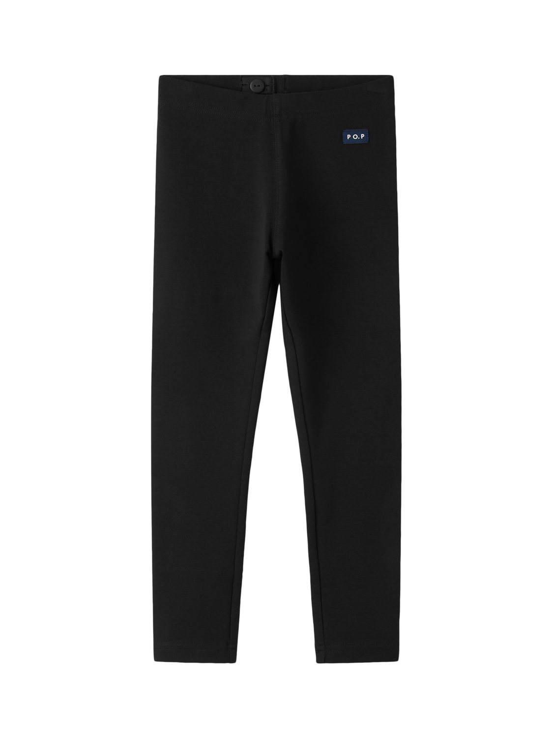 Product image 1 of 3, which shows Polarn O. Pyret Kids' Plain Leggings, Black, 3-4 years
