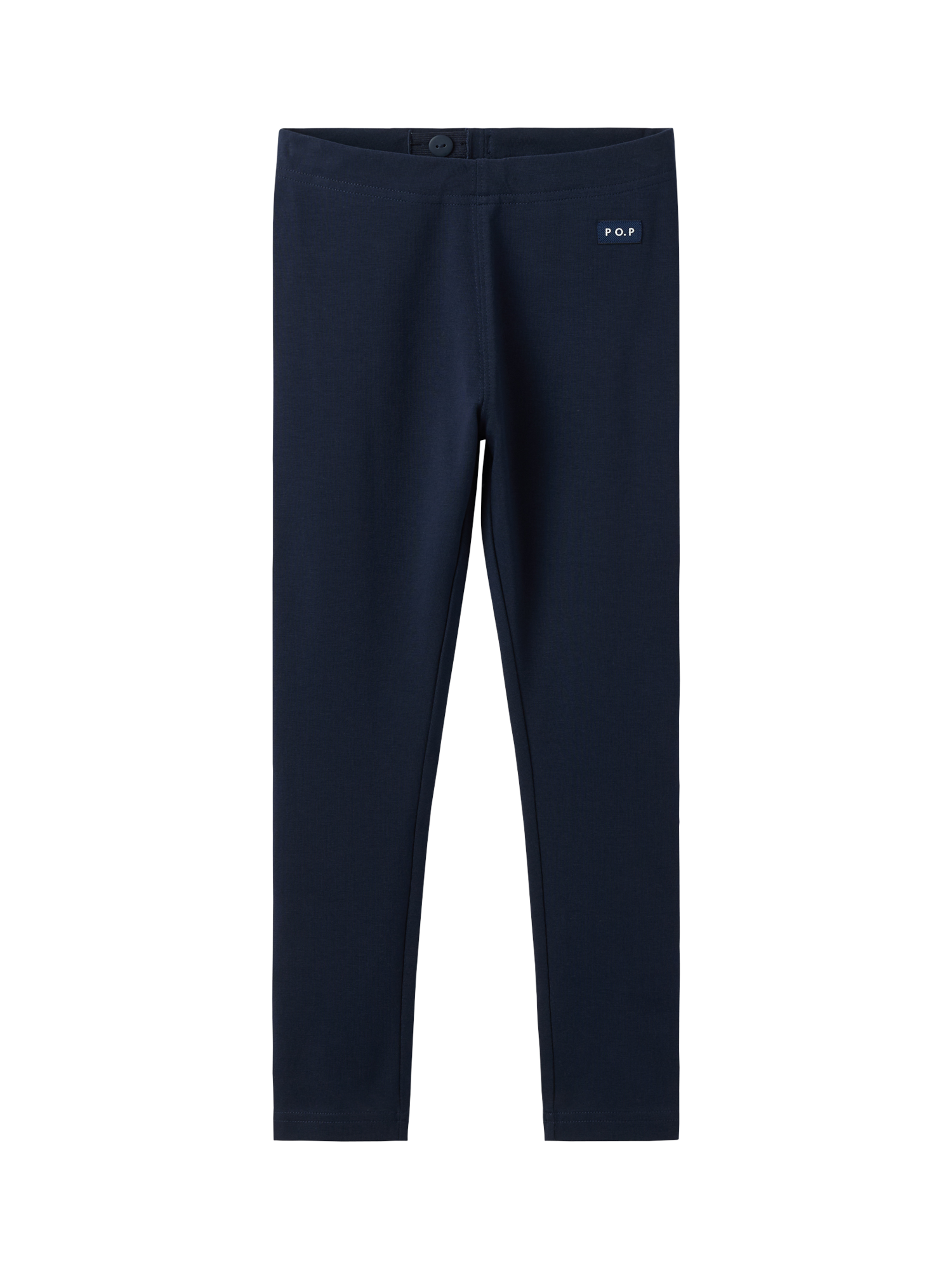 Product image 2 of 4, which shows Polarn O. Pyret Kids' Classic Leggings, Blue, 3-4 years
