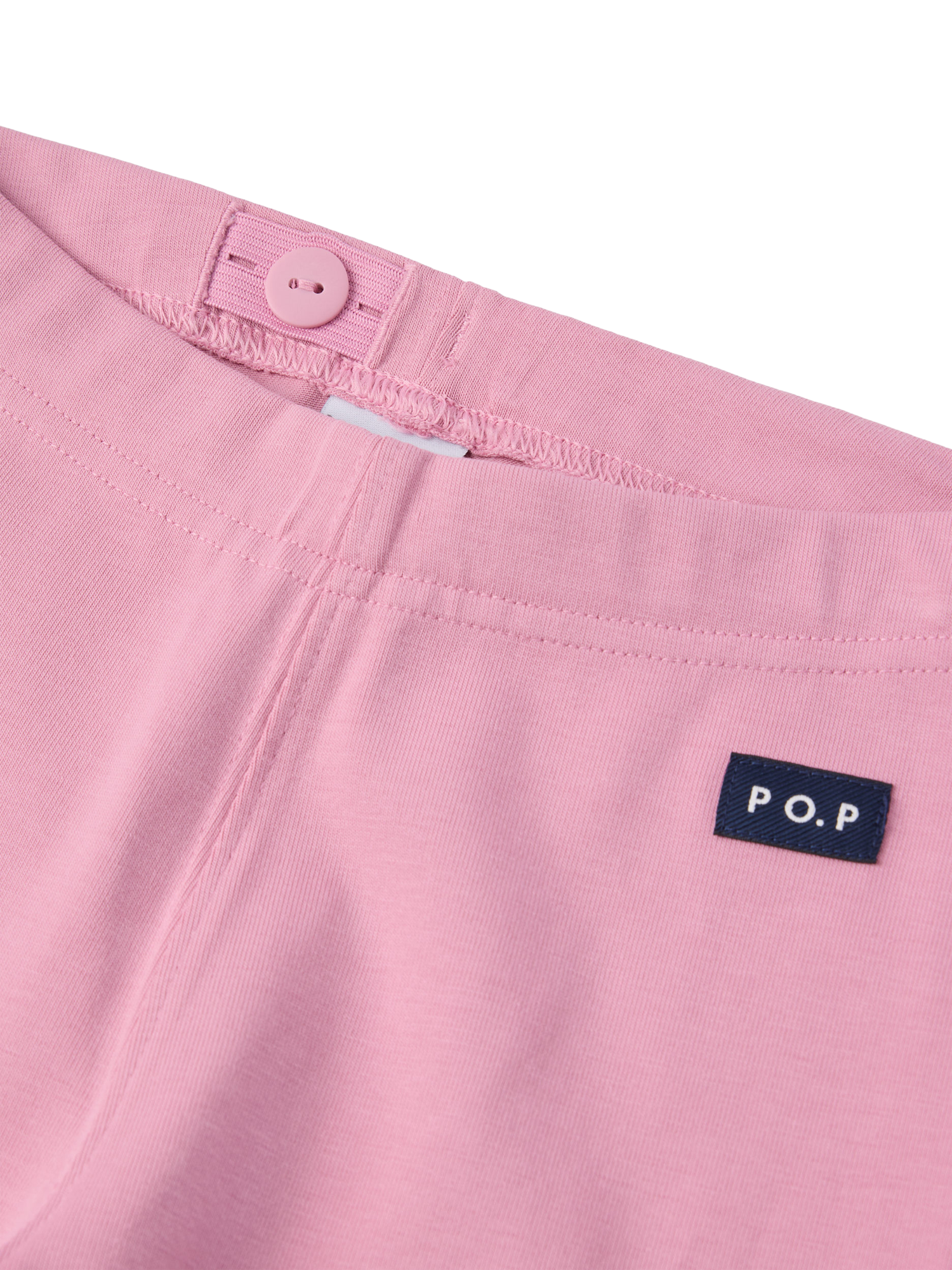 Product image 2 of 4, which shows Polarn O. Pyret Kids' Plain Leggings, Pink, 3-4 years