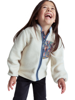 Polarn O. Pyret x Liberty Kids' Pile Fleece Jacket, White, White