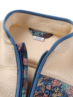 Polarn O. Pyret x Liberty Kids' Pile Fleece Jacket, White - view 2, White