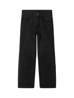 Polarn O. Pyret Kids' SALLY Cotton Wide Leg Jeans, Black - view 2, Black