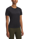 Under Armour Launch Jacquard Short Sleeve Running Top, Black/Reflective
