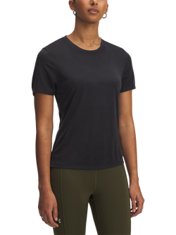 Under Armour Launch Jacquard Short Sleeve Running Top, Black/Reflective, Black / Reflective