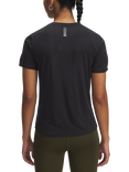 Under Armour Launch Jacquard Short Sleeve Running Top, Black/Reflective