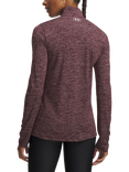 Under Armour Women's Tech 1/2 Zip Top, Dark Maroon/ White