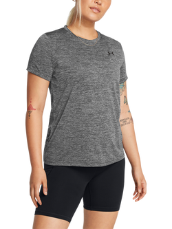 Under Armour Tech Twist Short Sleeve Sports Top, Castlerock / Black