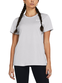 Under Armour Tech Twist Short Sleeve Sports Top, Halo Gray /White