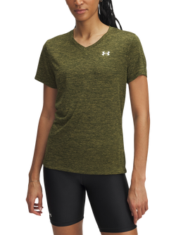 Under Armour TwistUA Tech V-Neck T-Shirt, Green / White