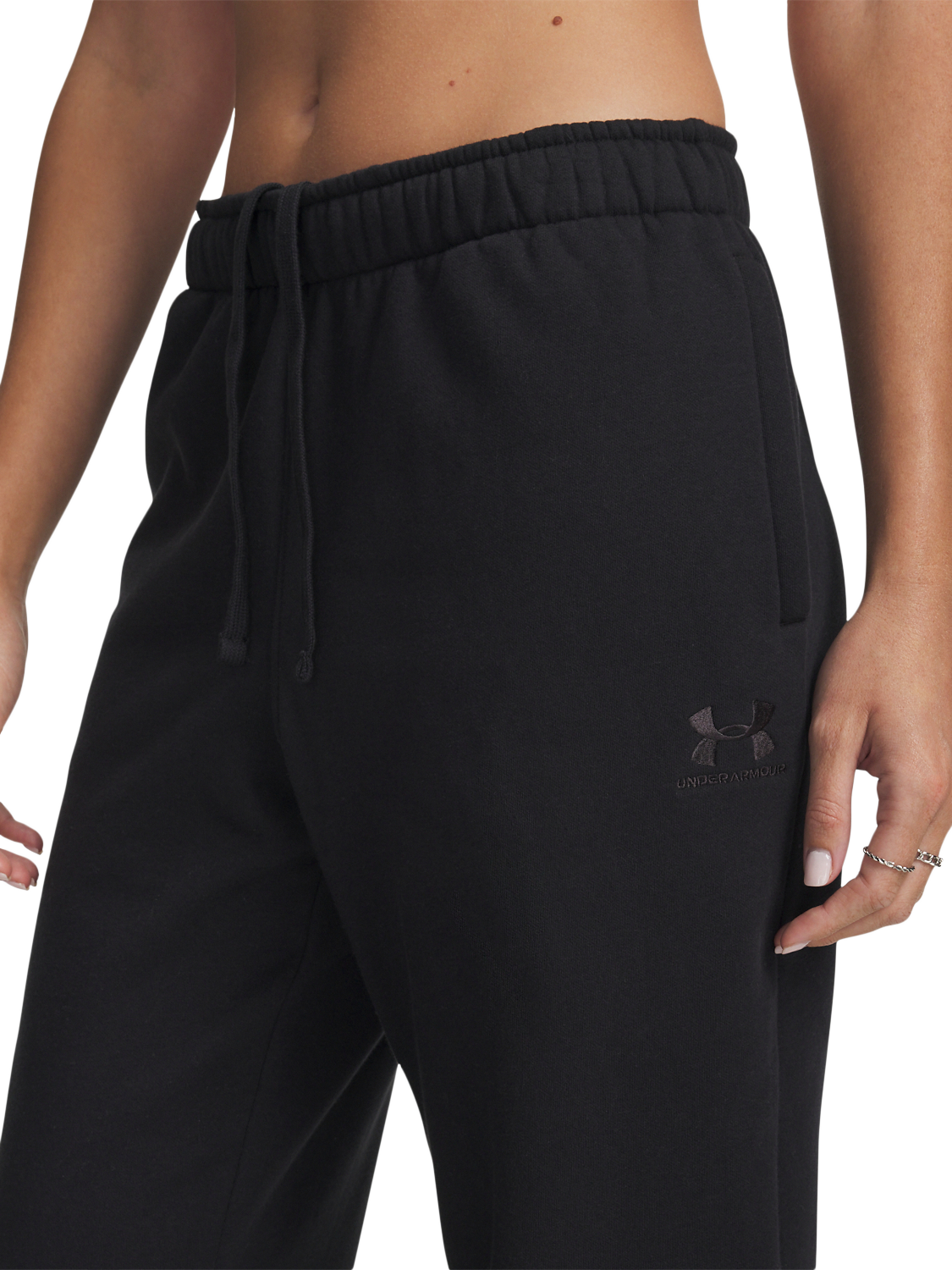 Product image 4 of 4, which shows Under Armour Women's Icon Vida Fleece Joggers, Black / Black, XS