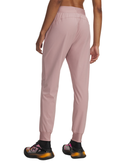 Under Armour Rival Women's Hi Rise Woven Joggers, Black / White - view 2, Pink / Maroon Mist