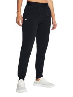 Under Armour Rival Women's Hi Rise Woven Joggers, Black / White, Black / White