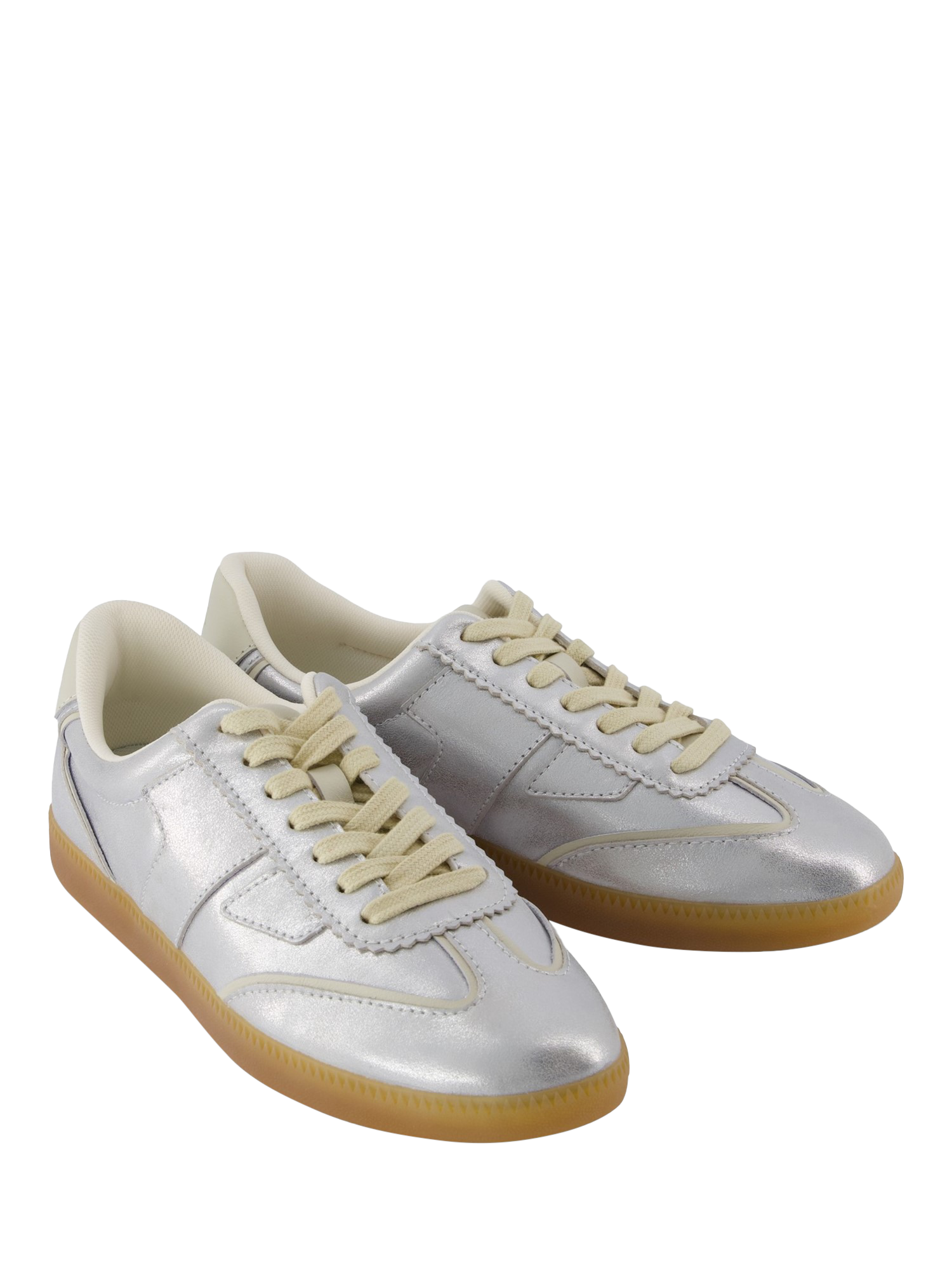 Product image 2 of 5, which shows TOMS Collins Leather Trainers, Silver, 4