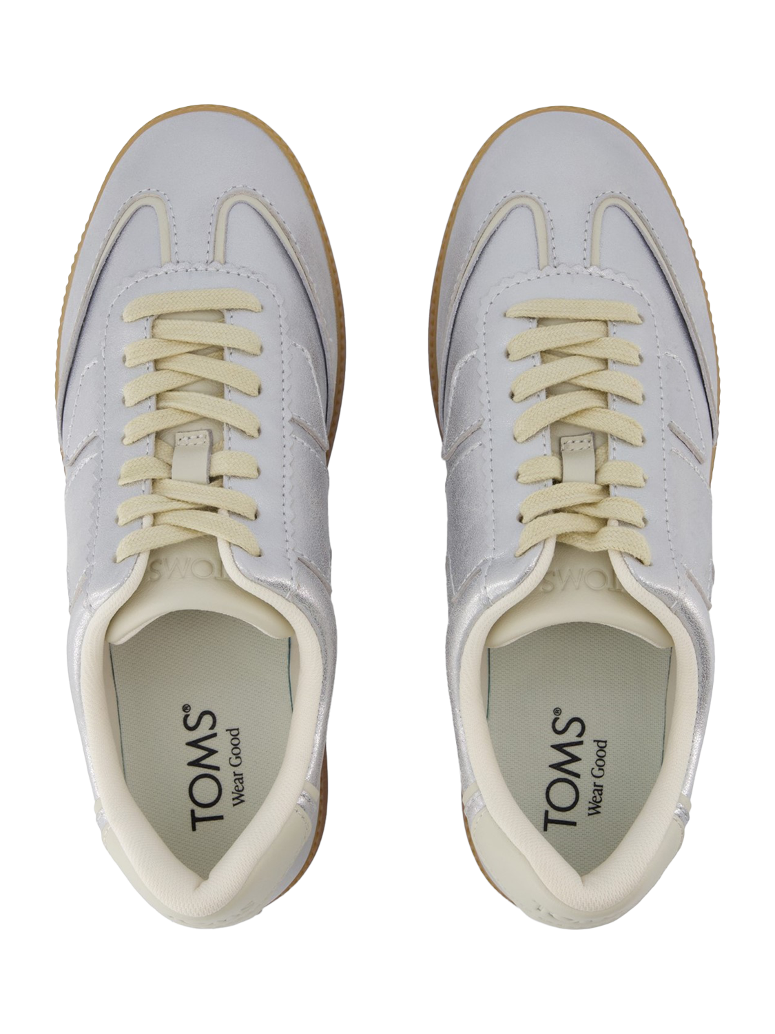 Product image 5 of 5, which shows TOMS Collins Leather Trainers, Silver, 4