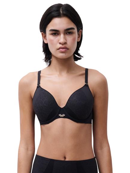 Chantelle Pure Lace Spacer T-Shirt Bra, Black, Black