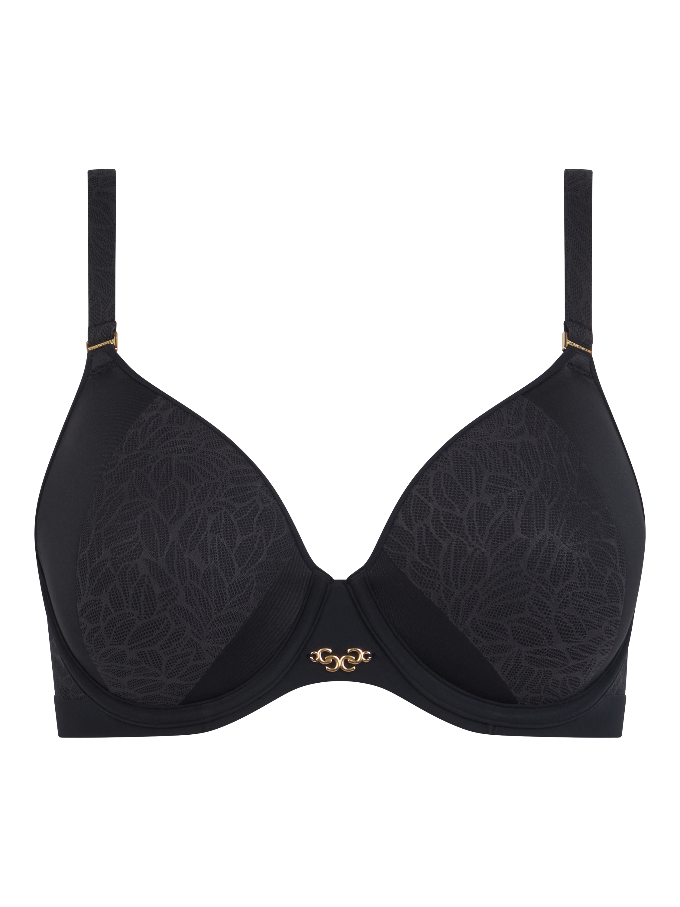 Product image 4 of 4, which shows Chantelle Pure Lace Spacer T-Shirt Bra, Black, 32D