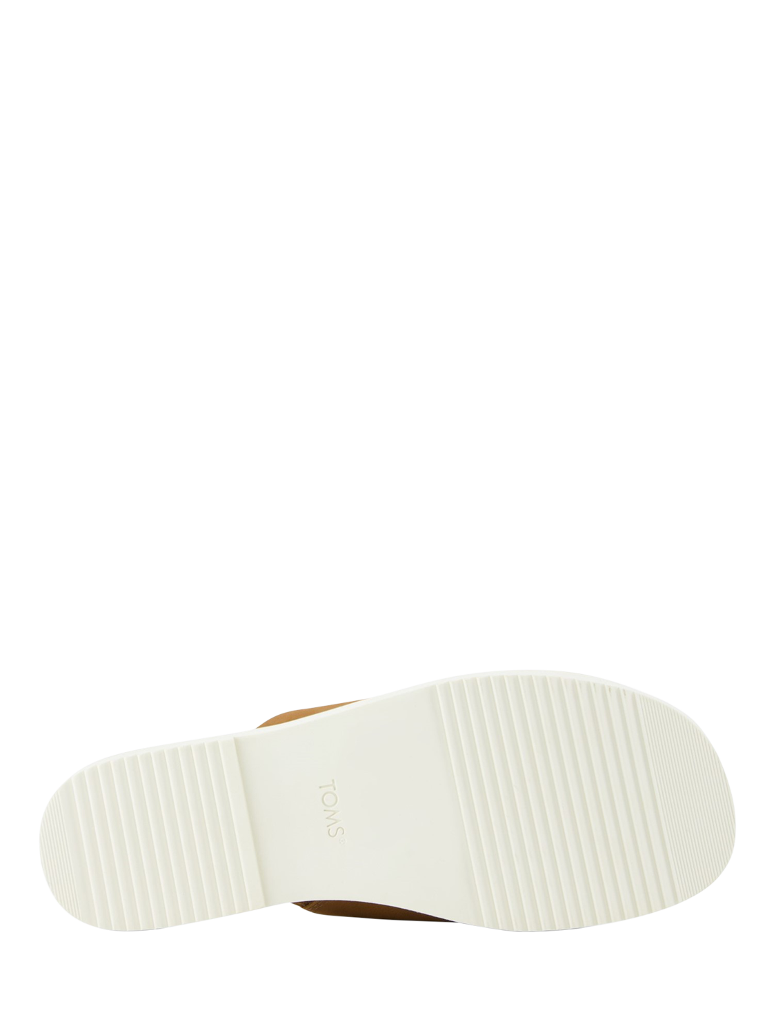 Product image 4 of 11, which shows TOMS Mae Crossover Leather Slider Sandals, Brown, 4
