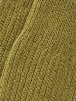 John Lewis Cashmere Rich Rib Knit Bed Socks - view 2, Olive