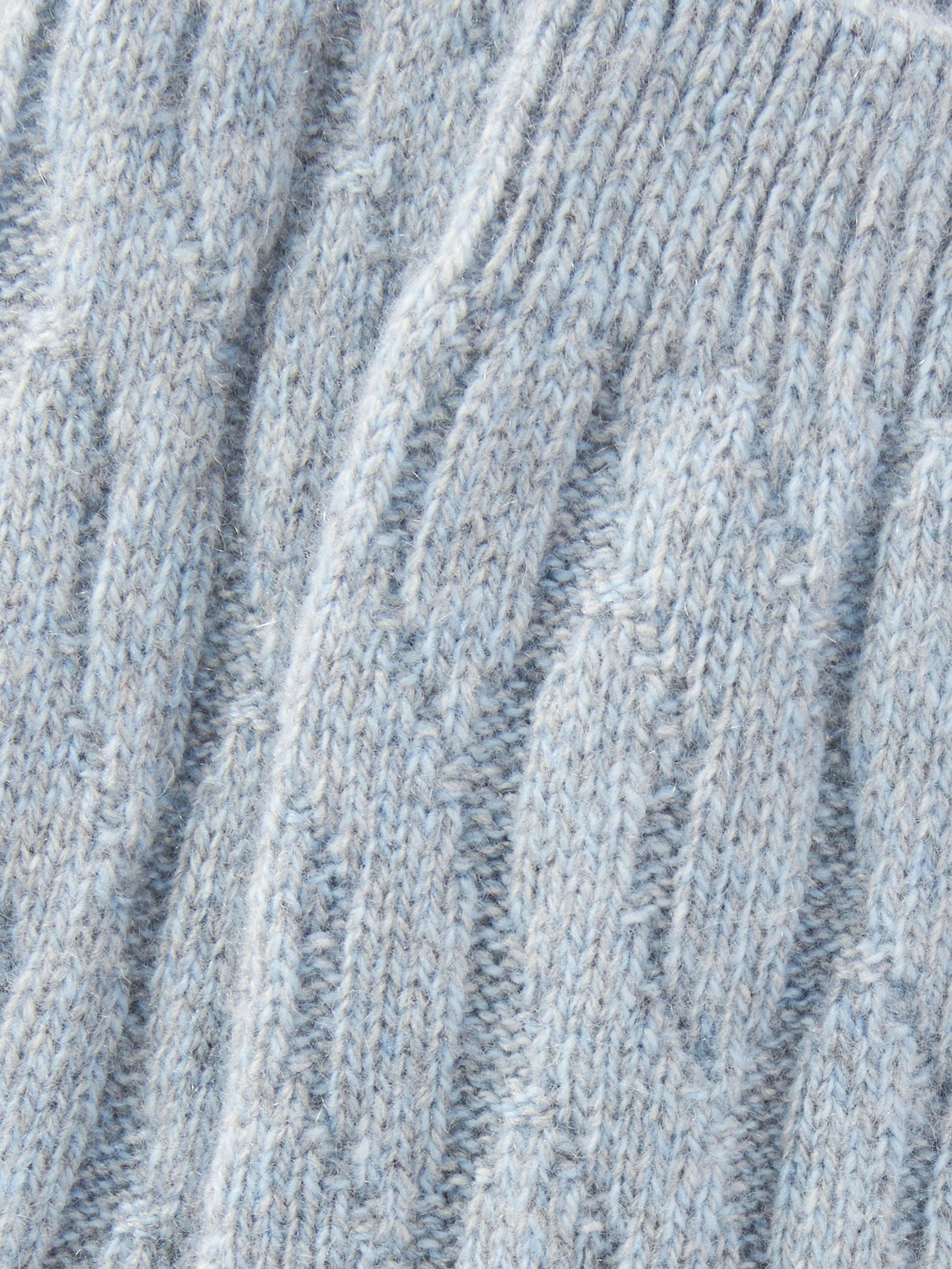 Product image 2 of 2, which shows John Lewis Cashmere Rich Cable Knit Bed Socks, Blue, S-M