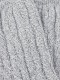 John Lewis Cashmere Rich Cable Knit Bed Socks - view 2, Grey