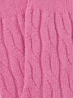 John Lewis Cashmere Rich Cable Knit Bed Socks - view 2, Lilac