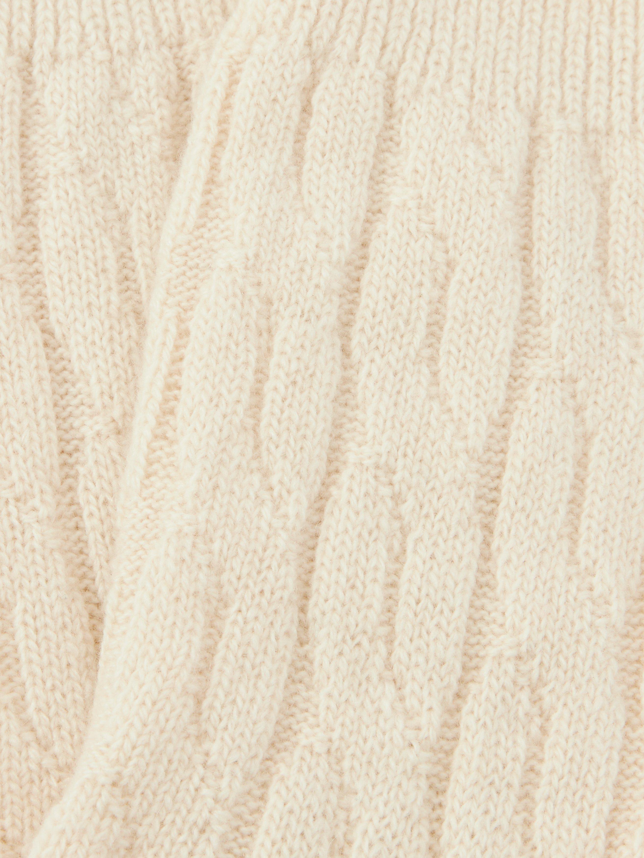 Product image 2 of 2, which shows John Lewis Cashmere Rich Cable Knit Bed Socks, Ivory, S-M