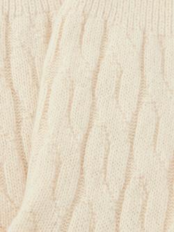 John Lewis Cashmere Rich Cable Knit Bed Socks - view 2, Ivory