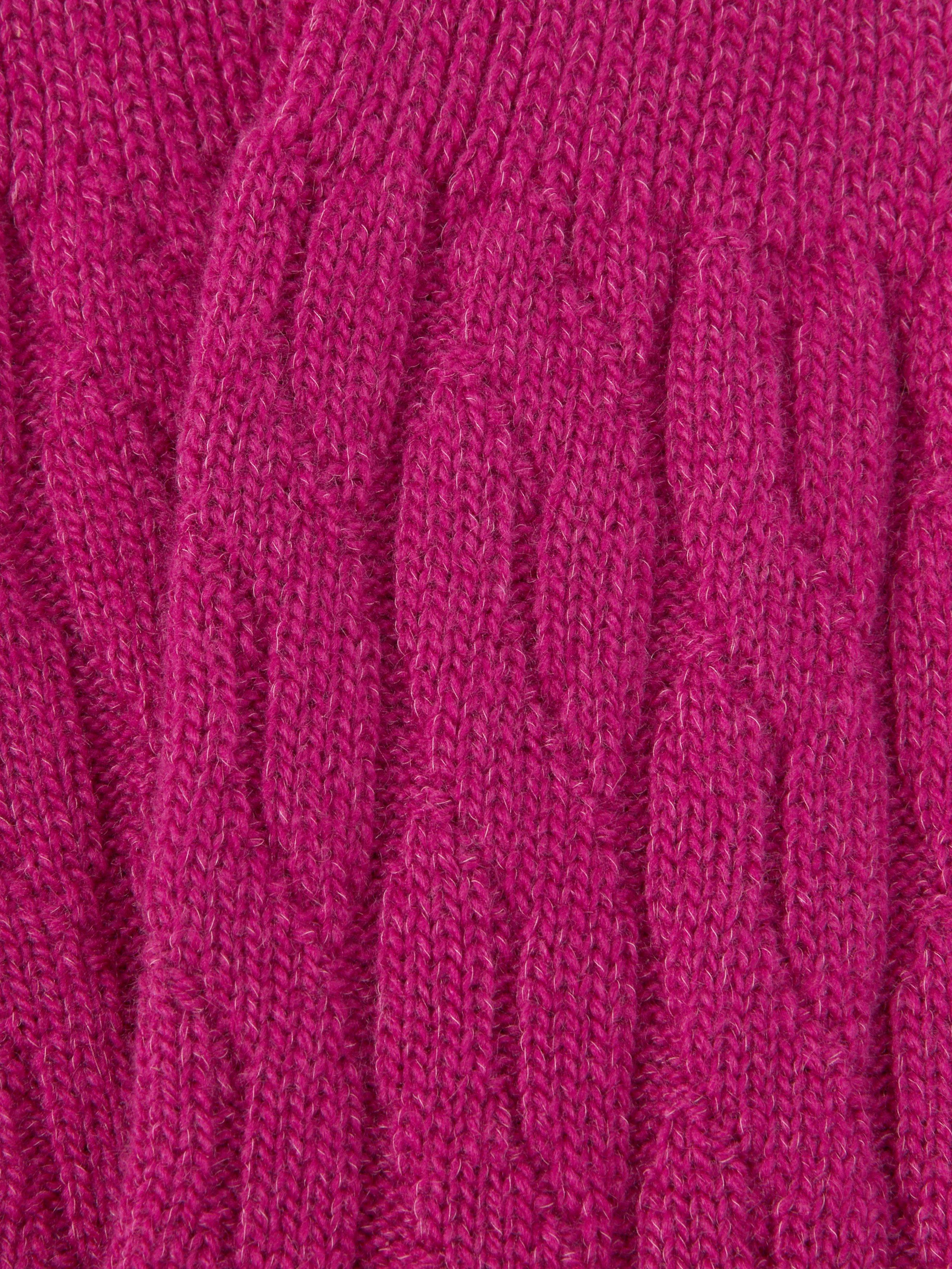 Product image 2 of 2, which shows John Lewis Cashmere Rich Cable Knit Bed Socks, Pink, S-M
