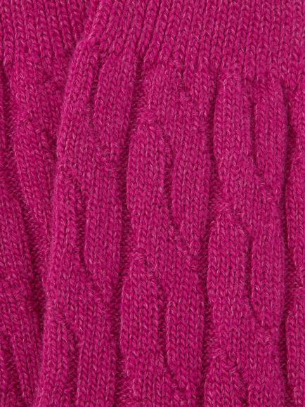 John Lewis Cashmere Rich Cable Knit Bed Socks - view 2, Pink