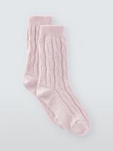 John Lewis Cashmere Rich Cable Knit Bed Socks