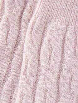 John Lewis Cashmere Rich Cable Knit Bed Socks - view 2, Dark Pink