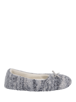 totes toasties Women's Knitted Ballet Slippers, Blue, Blue