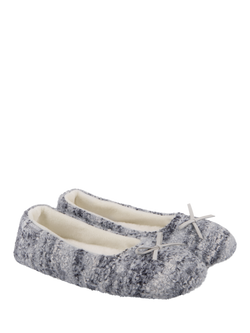 totes toasties Women's Knitted Ballet Slippers, Blue - view 2, Blue