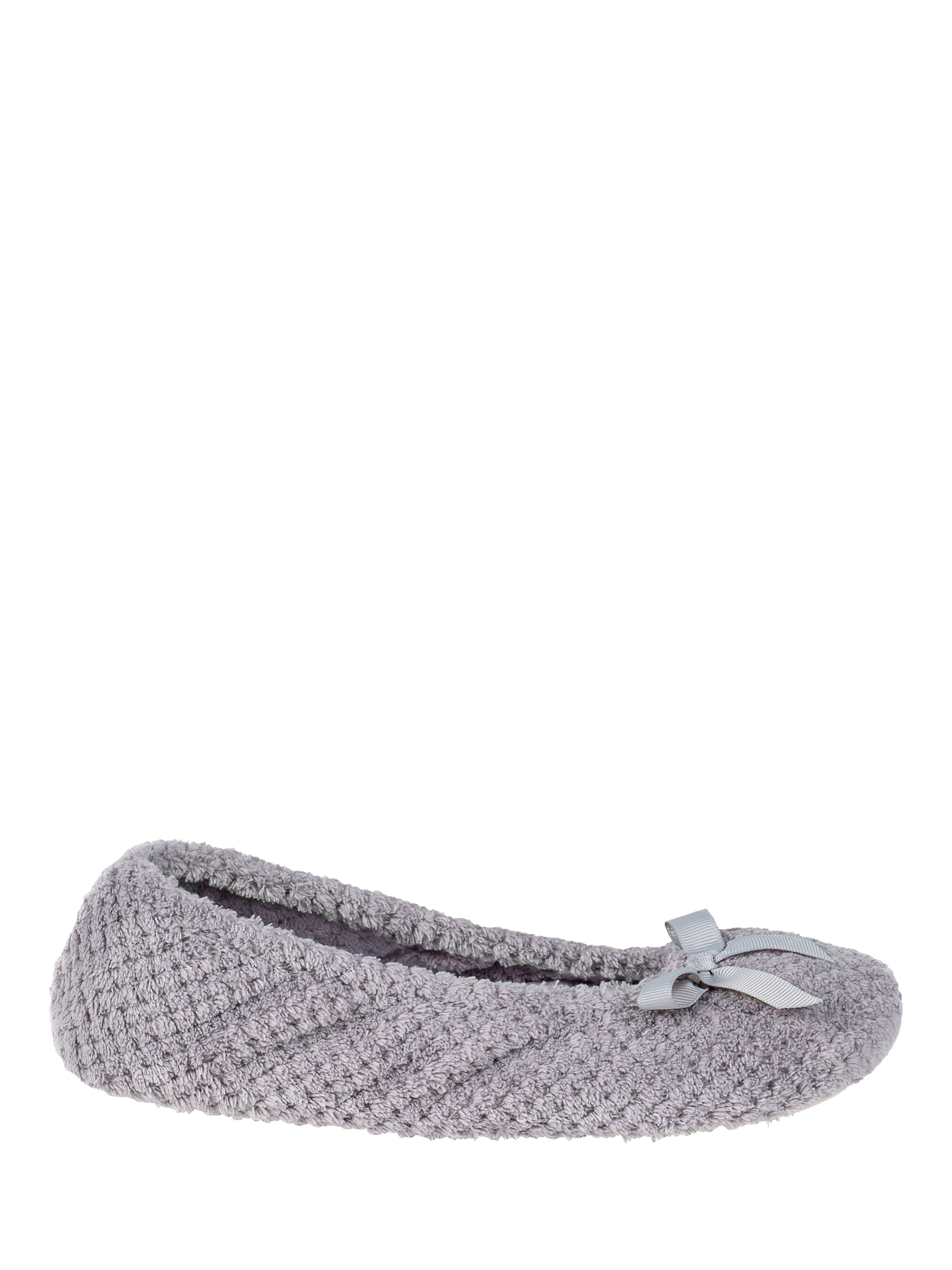 Product image 1 of 6, which shows totes Terry Popcorn Ballet Slippers, Pale Grey, S