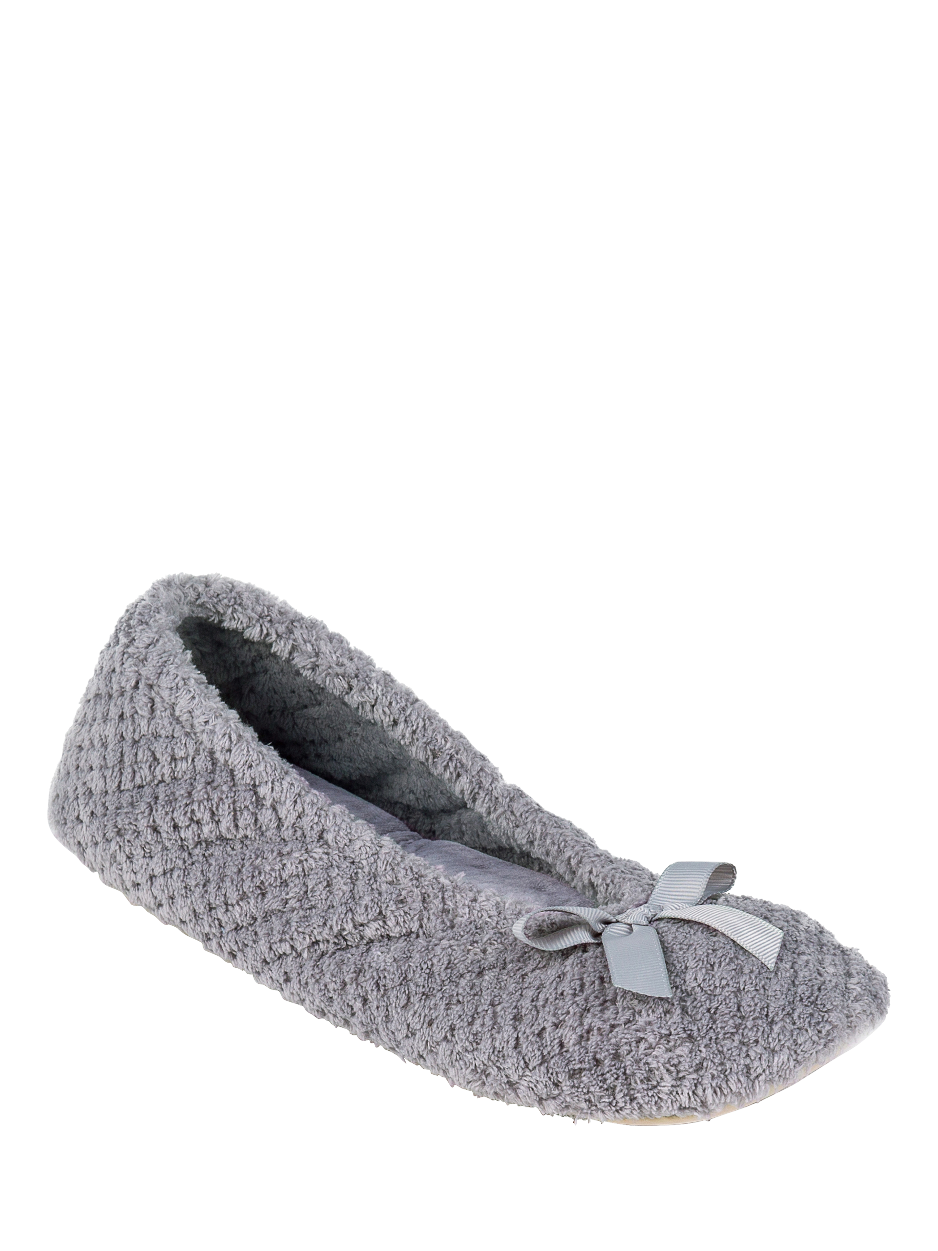 Product image 3 of 6, which shows totes Terry Popcorn Ballet Slippers, Pale Grey, S
