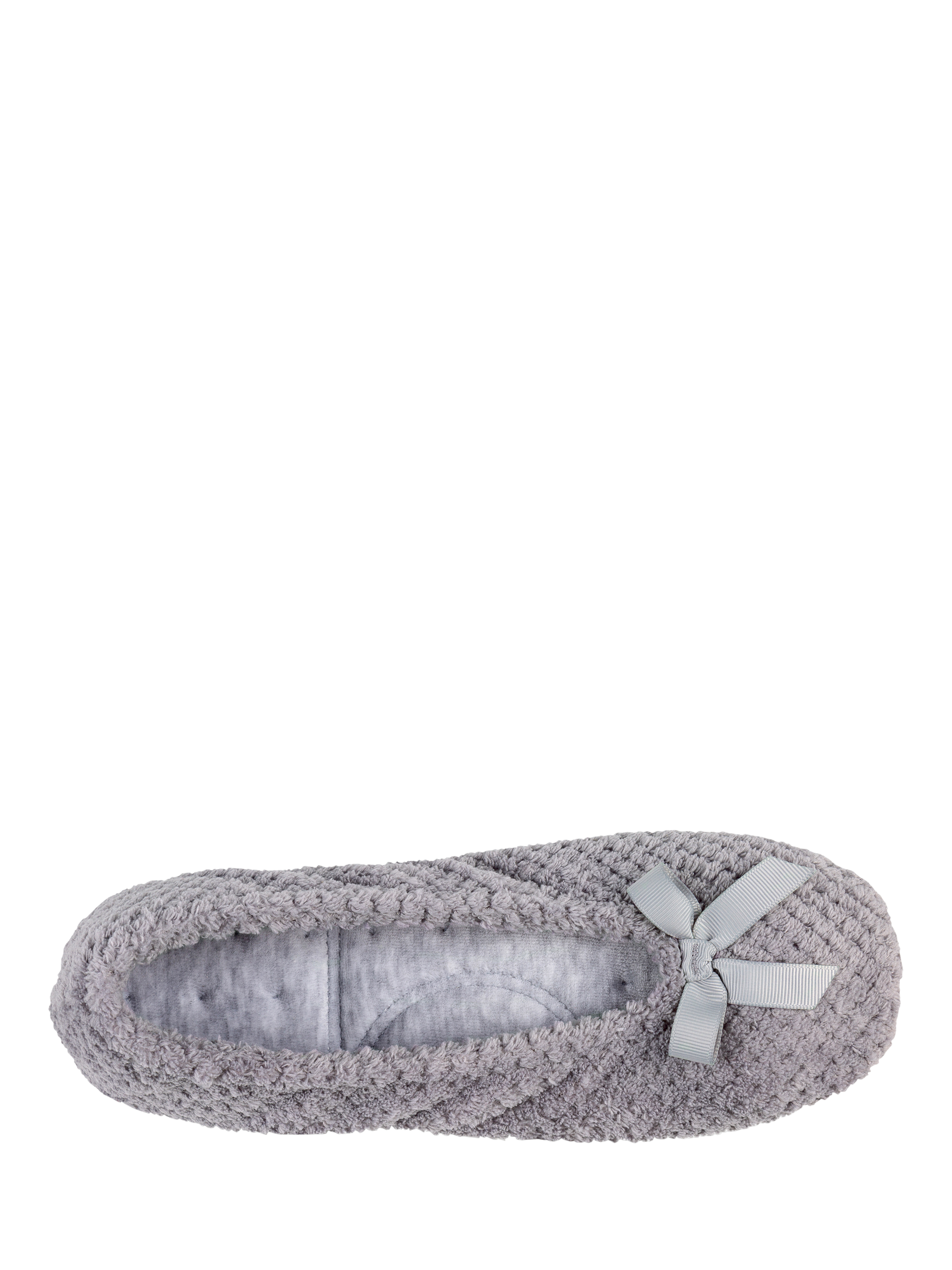 Product image 4 of 6, which shows totes Terry Popcorn Ballet Slippers, Pale Grey, S