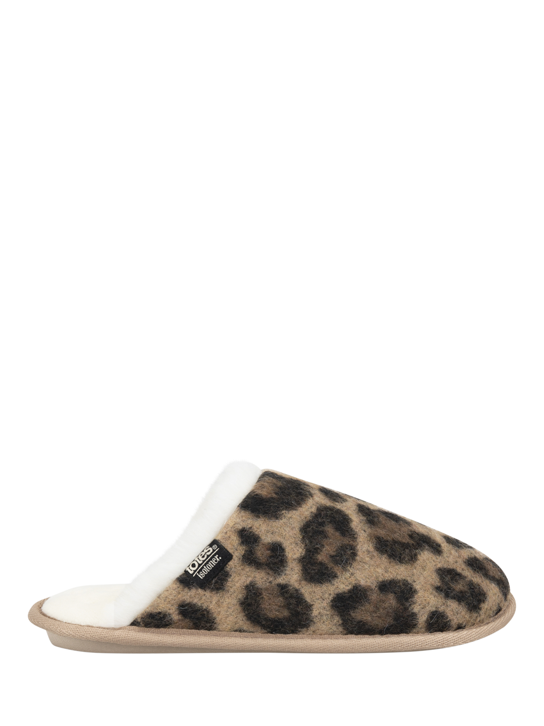 Product image 1 of 6, which shows totes Isotoner Women's Animal Fur Mule Slippers, Multi, 4