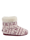 totes toasties Ladies Fair Isle Knit Boot Slippers, Fair Isle