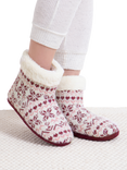 totes toasties Ladies Fair Isle Knit Boot Slippers, Fair Isle