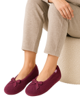 totes Isotoner Women's Terry Ballerina Slippers, Burgundy