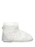 totes Isotoner Women's Sparkle Knit Boot Slippers, Light Grey