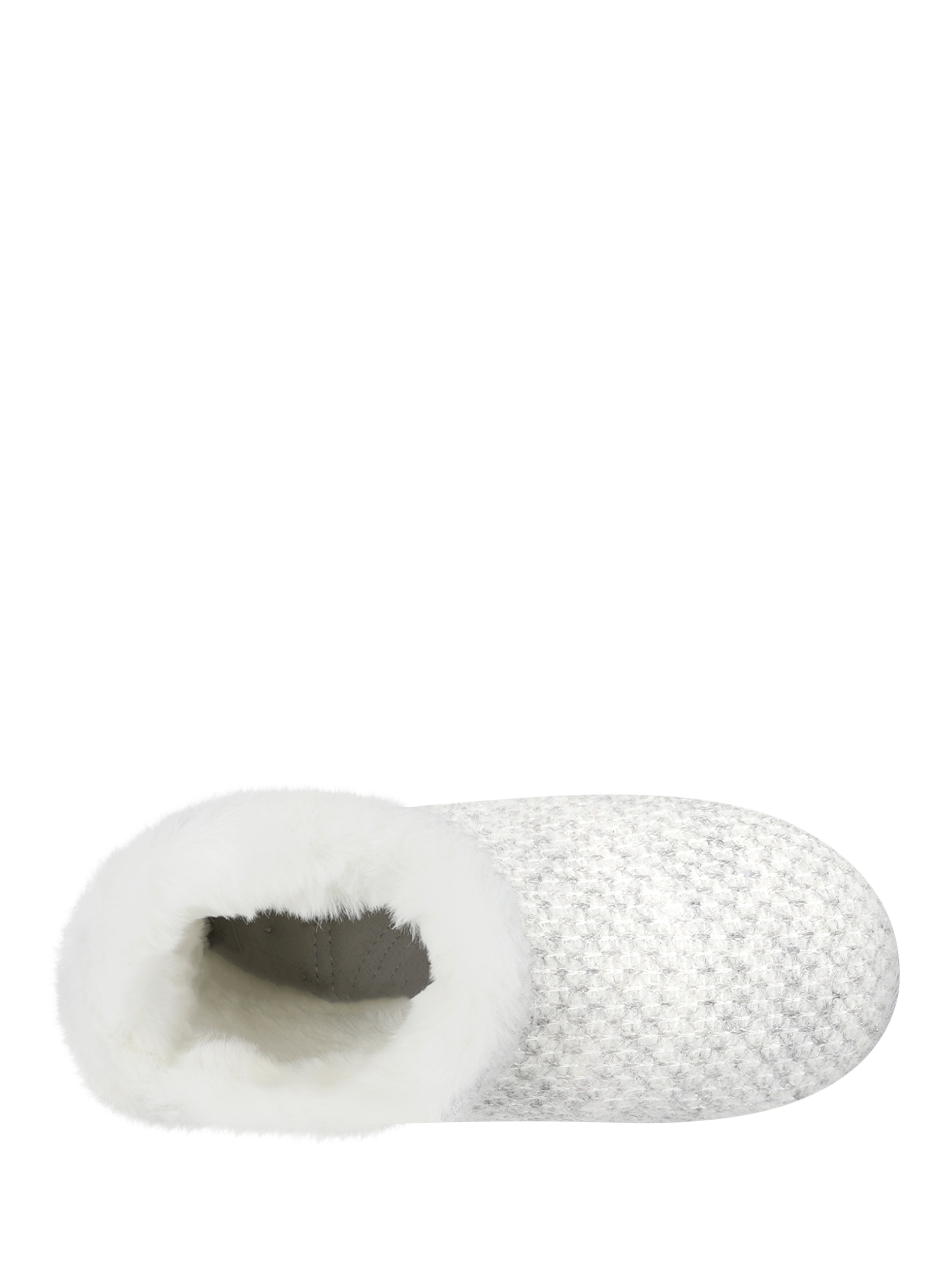 Product image 5 of 6, which shows totes Isotoner Women's Sparkle Knit Boot Slippers, Light Grey, 4