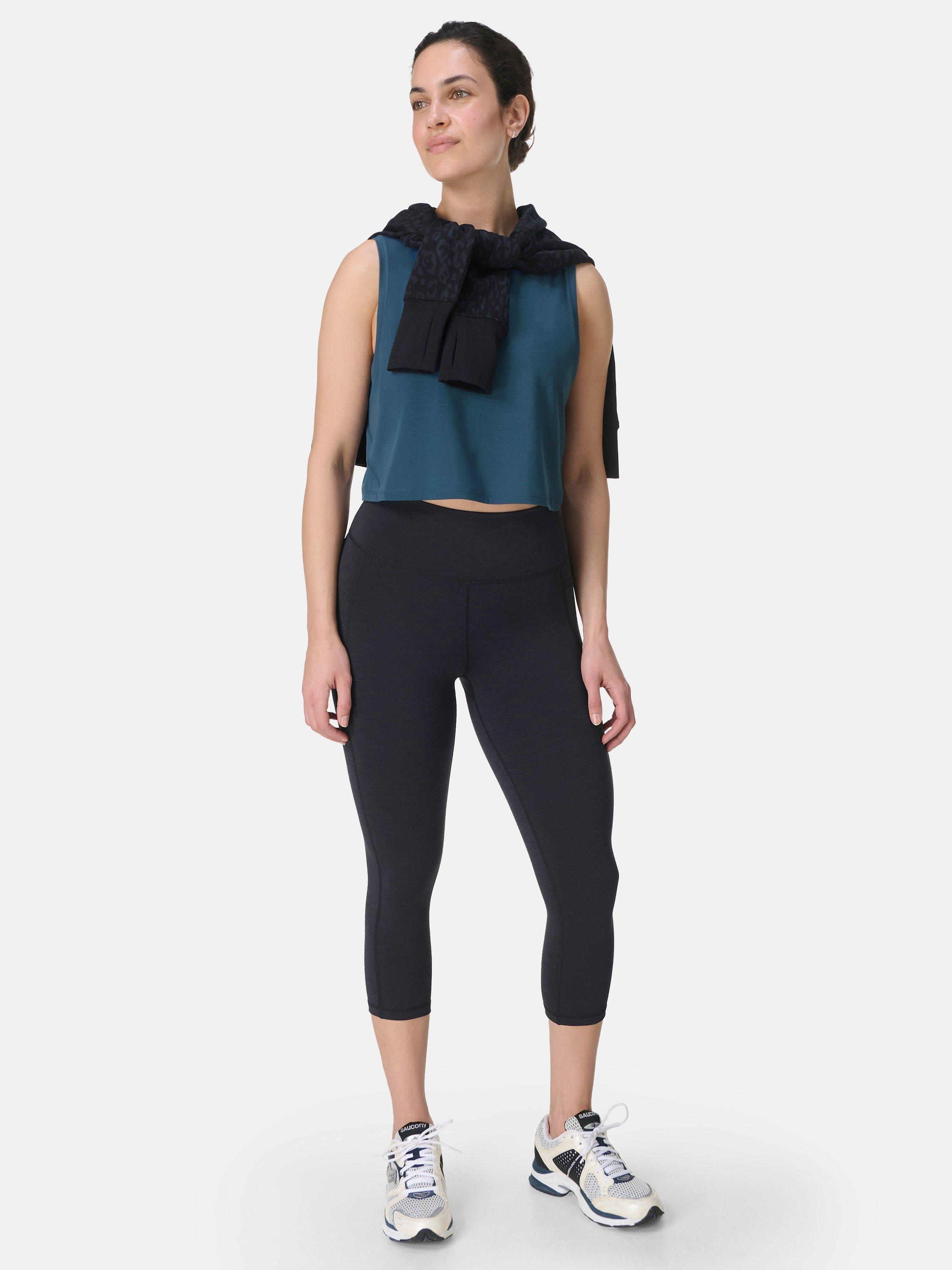 Product image 2 of 7, which shows Sweaty Betty Super High Waisted Sculpt 7/8 Workout Leggings, Black Marl, XXS