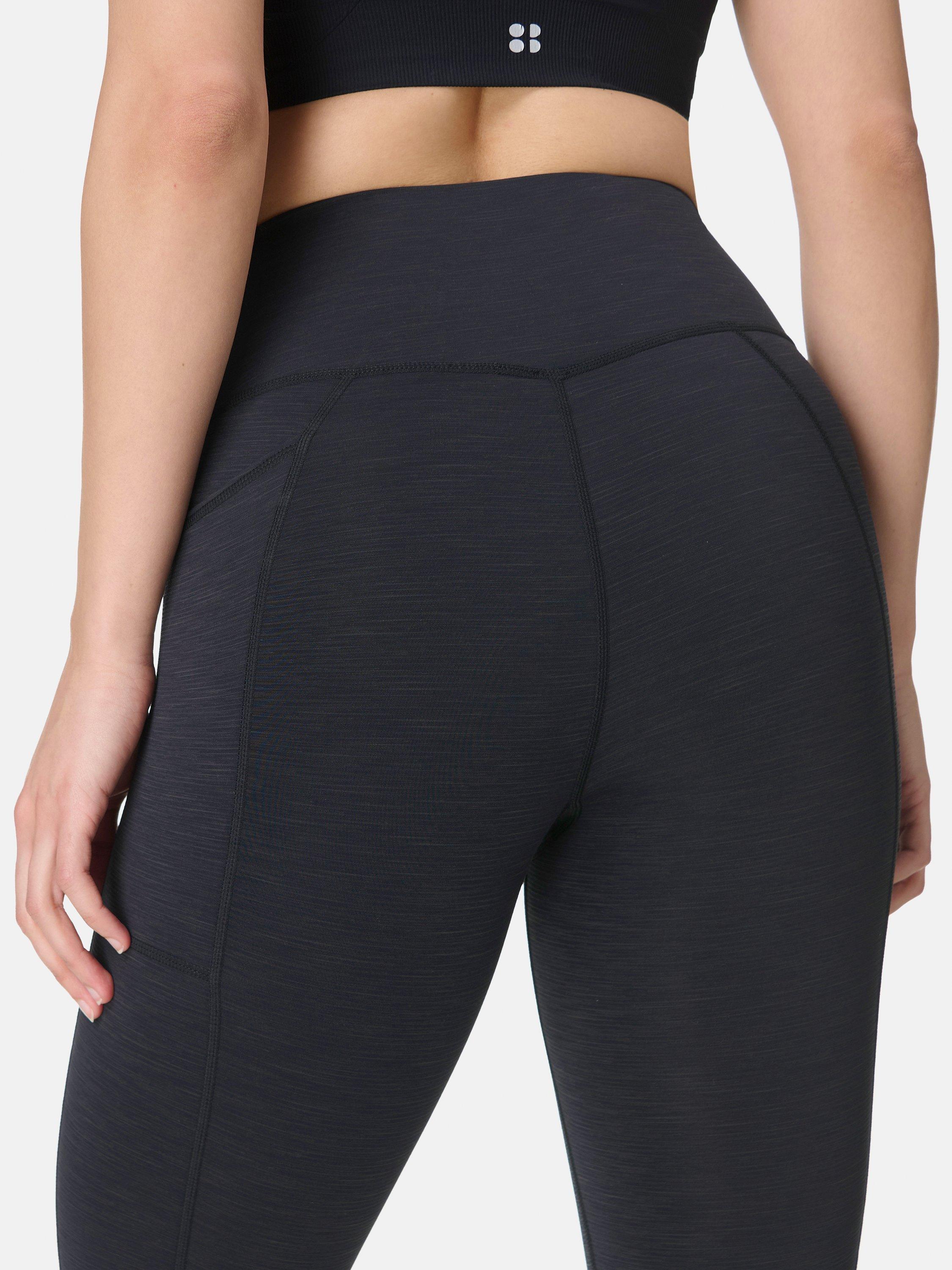 Product image 5 of 7, which shows Sweaty Betty Super Sculpt Cropped Workout Leggings, Black Marl, XXS