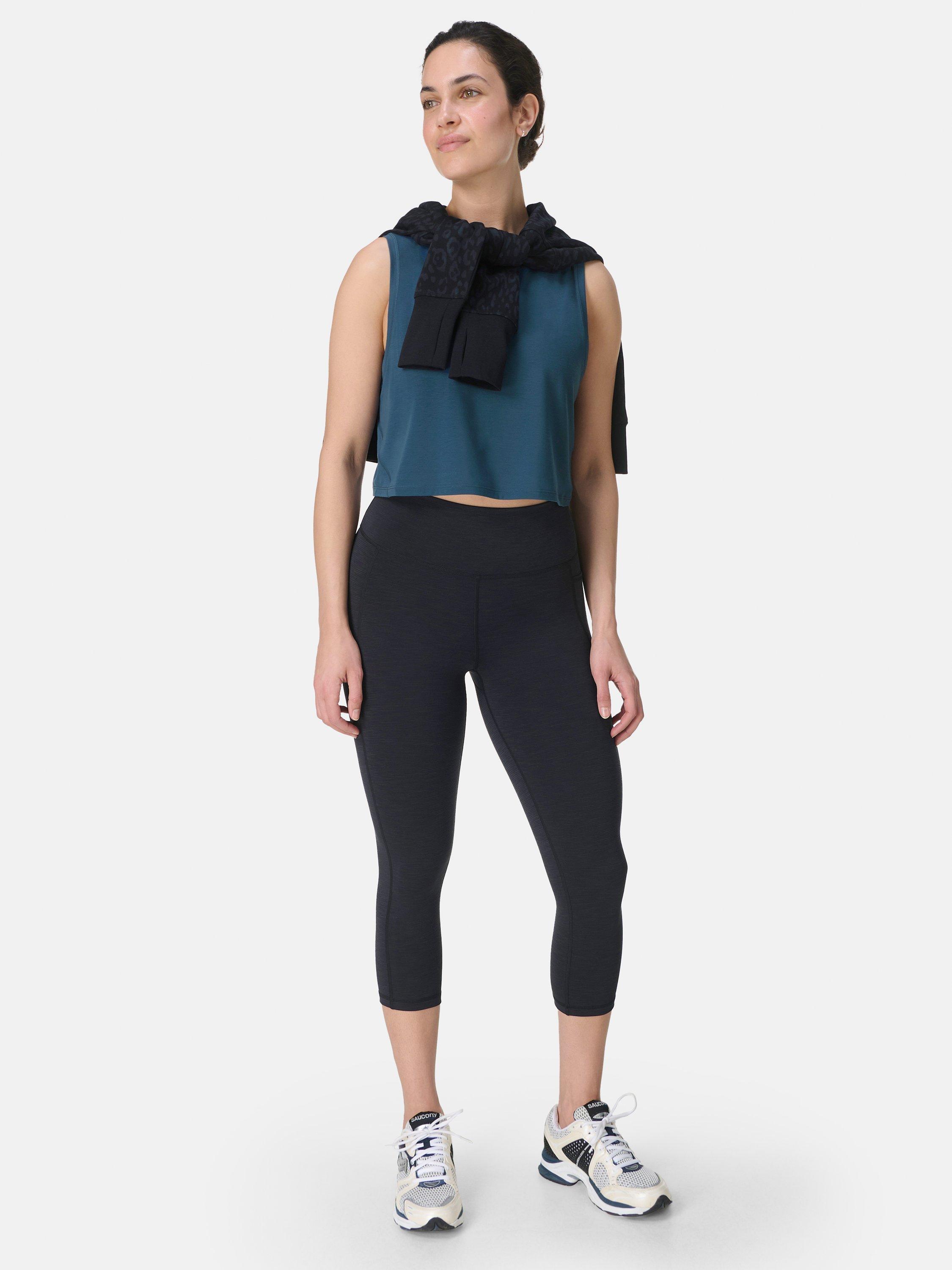 Product image 7 of 7, which shows Sweaty Betty Super Sculpt Cropped Workout Leggings, Black Marl, XXS