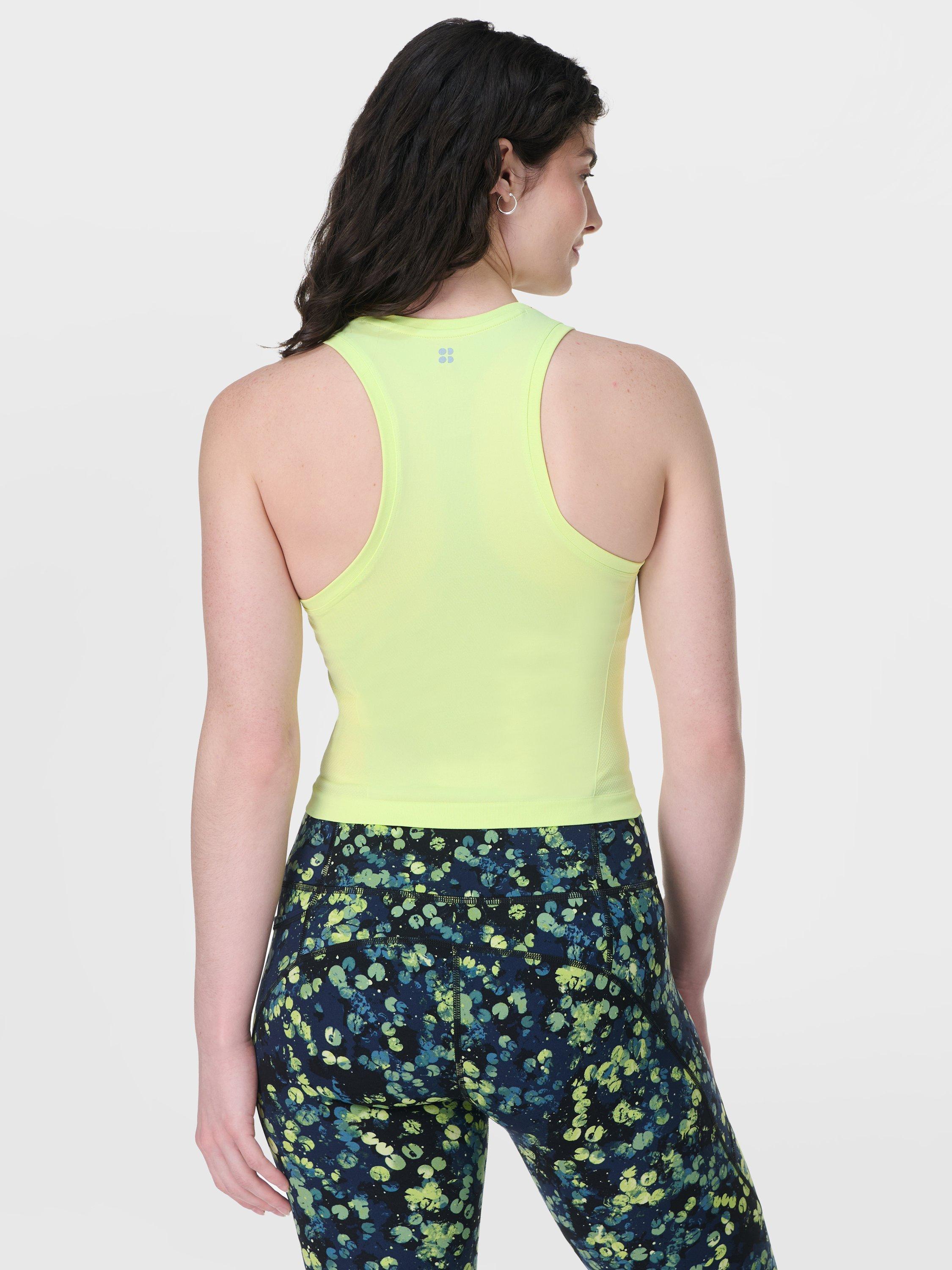 Product image 2 of 7, which shows Sweaty Betty Athlete Seamless Workout Tank Top, Pomelo Green, XXS
