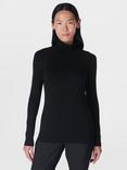 Sweaty Betty High Neck Jacquard Base Layer Top, Black