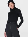 Sweaty Betty High Neck Jacquard Base Layer Top, Black