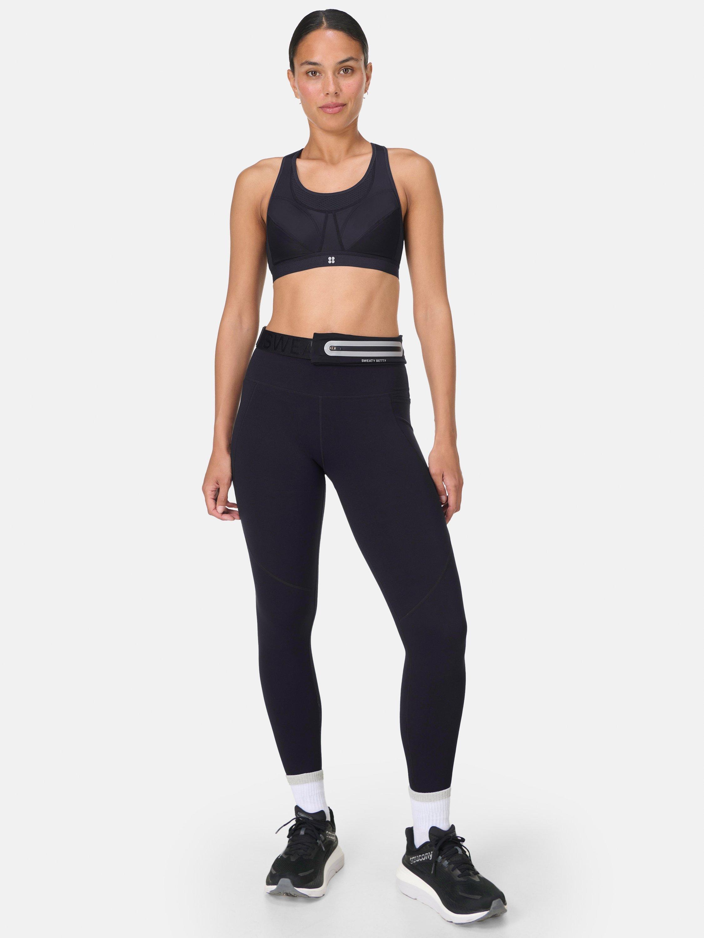 Product image 3 of 7, which shows Sweaty Betty Ultra Running Sports Bra, Black, 32B